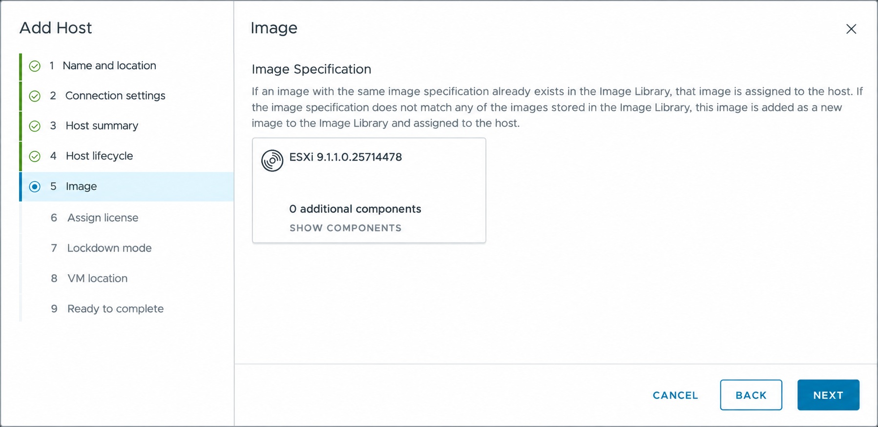 Review the witness host image specification.