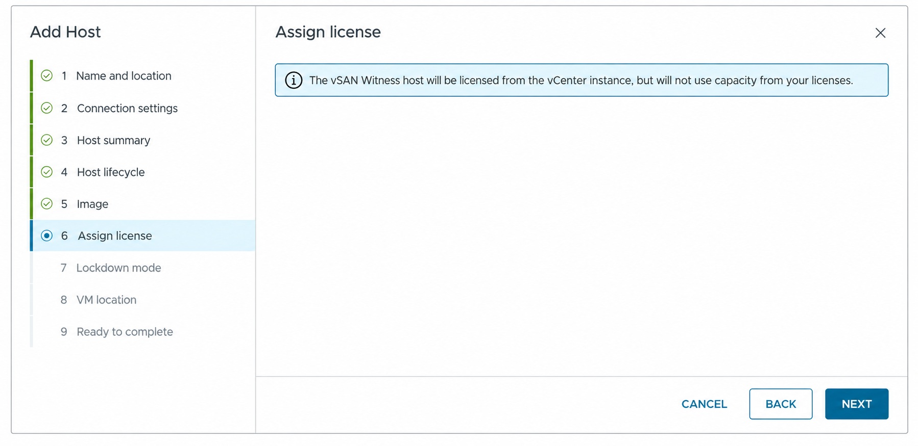 Review the witness-host licensing information.